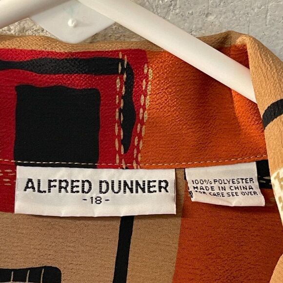 Alfred Dunner Retro Long Pleated Front Sleeve Blouse Plus Size Curvy 18 - Picture 5 of 10